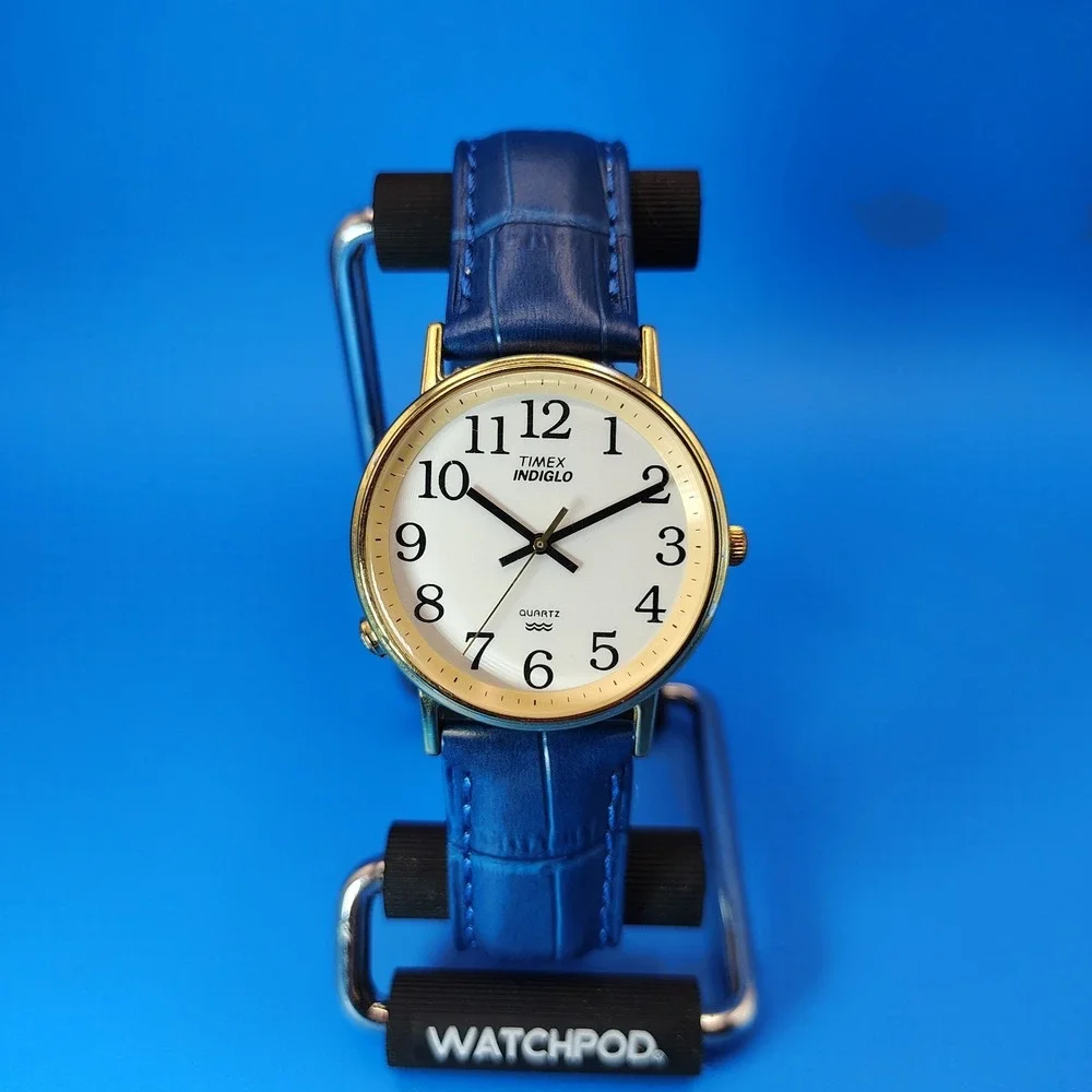 Vintage 1997 Timex 34mm Mens Quartz Dress Watch New Strap Restored (No Indiglo!)